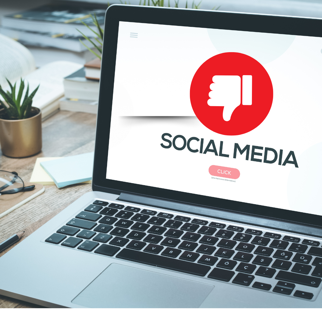 Social media with a thumbs down