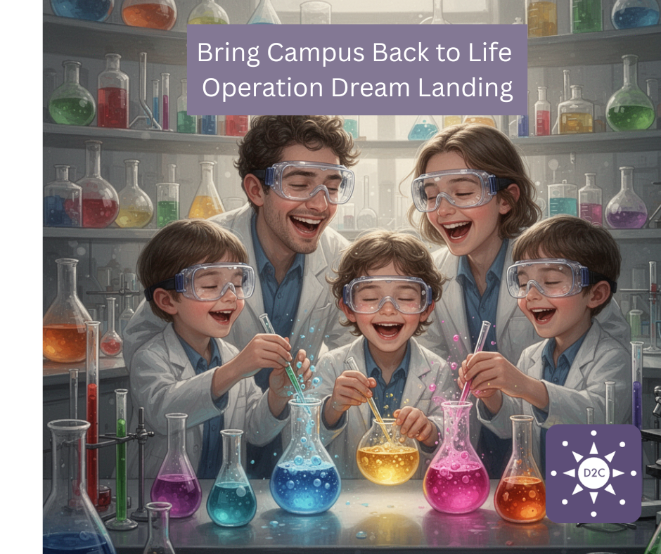 Family having fun in a lab at D2C Demo Days